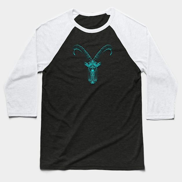 Ibex Spirit Animal Baseball T-Shirt by slippery slope creations